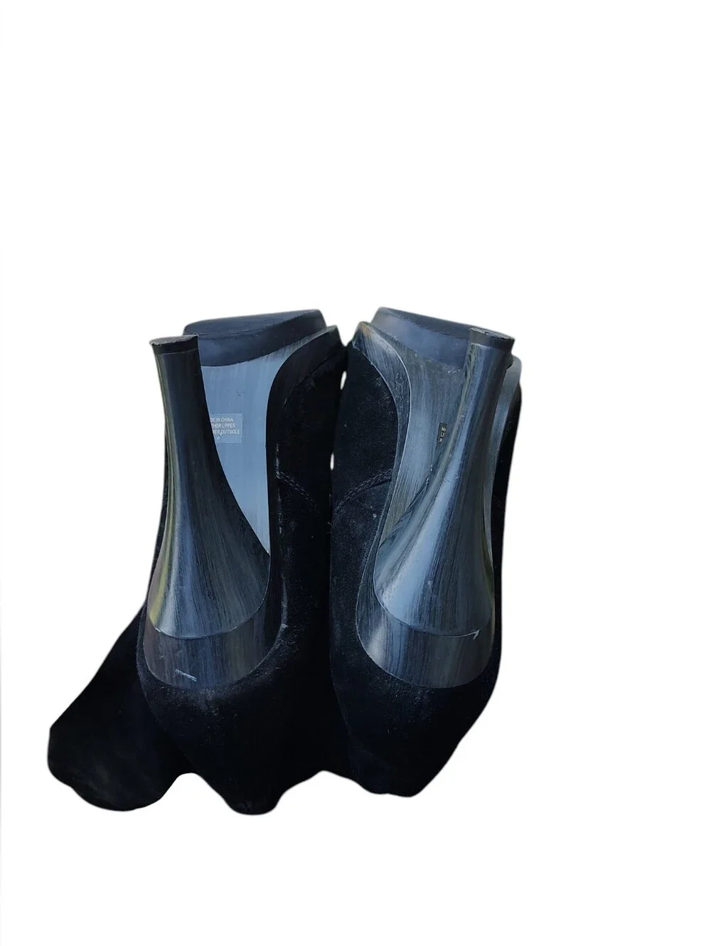 Michael Kors Black Suede Leather Slouchy Mid-Calf Heeled Boots